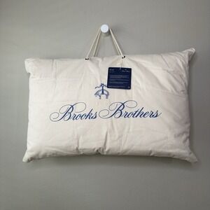 Brooks Brothers 100% Wool Pillow Queen Size 20"x30" Cotton Natural Canvas Case